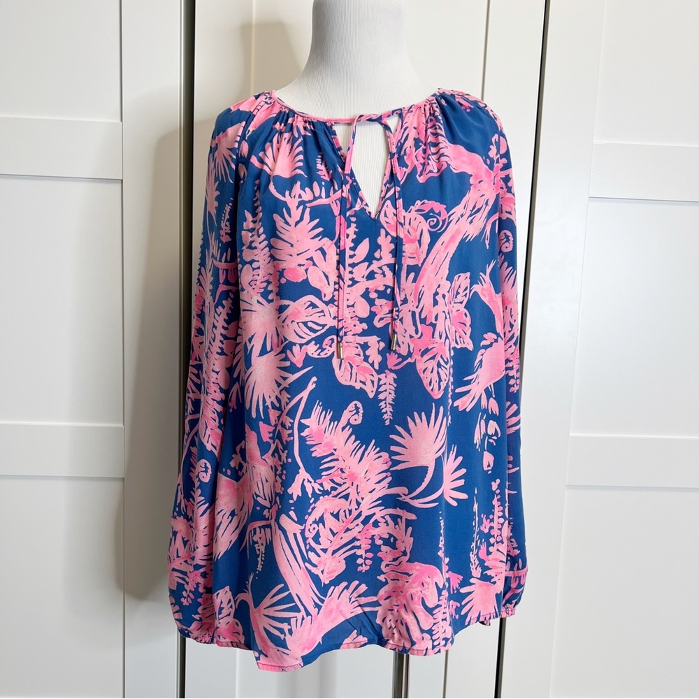 Lilly Pulitzer Willa Top Night Caw Indigo M